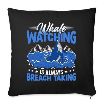 Whale Watching Whale Watching Orca Blue Whale - Sofa pillowcase 17,3'' x 17,3'' (45 x 45 cm) - black - Front