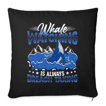 Whale Watching Whale Watching Orca Blue Whale - Sofa pillowcase 17,3'' x 17,3'' (45 x 45 cm) - black - Front