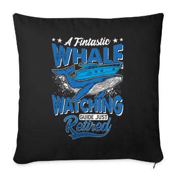 Whale Watching Whale Watching Orca Blue Whale - Sofa pillowcase 17,3'' x 17,3'' (45 x 45 cm) - black - Front