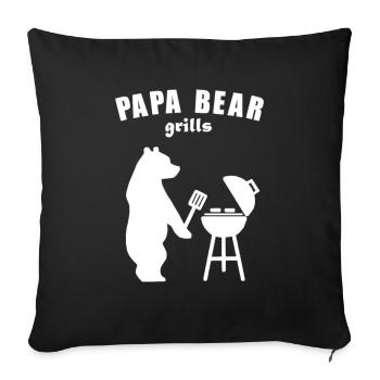 Daddy Cricket Father's Day Birthday BBQ Party Bear - Sofa pillowcase 17,3'' x 17,3'' (45 x 45 cm) - black - Front