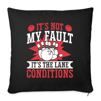 Conception de rechange de bowling - Housse de coussin décorative 45 x 45 cm - noir - Devant