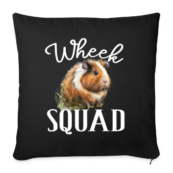 Wheek Squad für eine Meerschweinchen Liebhaber - Sofakissenbezug 45 x 45 cm - Schwarz - Vorne