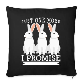 Rabbit Rabbit Rabbit Rabbit - Sofa pillowcase 17,3'' x 17,3'' (45 x 45 cm) - black - Front