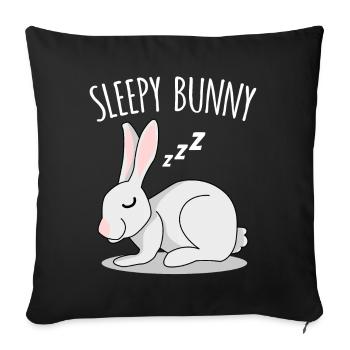 Rabbit Rabbit sleeping rabbit - Sofa pillowcase 17,3'' x 17,3'' (45 x 45 cm) - black - Front