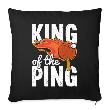 Ping Pong Table Tennis Ping-Pong - Sofa pillowcase 17,3'' x 17,3'' (45 x 45 cm) - black - Front