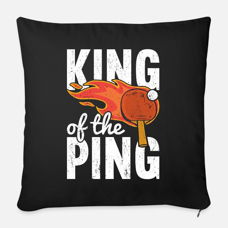 Ping Pong Table Tennis Ping-Pong - Housse de coussin décorative 45 x 45 cm - noir