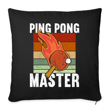 Ping Pong Table Tennis Ping-Pong - Sofa pillowcase 17,3'' x 17,3'' (45 x 45 cm) - black - Front