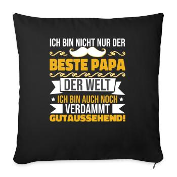 Ich Bin Der Beste Papa Der Welt - Sofakissenbezug 45 x 45 cm - Schwarz - Vorne