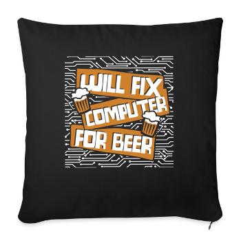 Corrigera l’ordinateur pour l’administrateur des opérations informatiques de la bière - Housse de coussin décorative 45 x 45 cm - noir - Devant