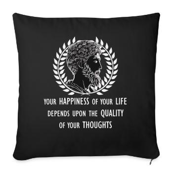 Marcus Aurelius Stoic Philosopher Stoicism Happine - Sofa pillowcase 17,3'' x 17,3'' (45 x 45 cm) - black - Front