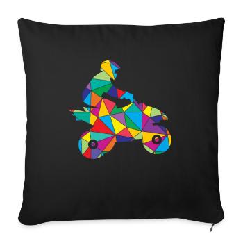 Quad Polygon Quadrider Offroad - Sofa pillowcase 17,3'' x 17,3'' (45 x 45 cm) - black - Front