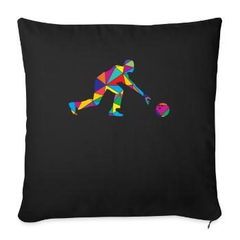 Low Poly Bowler Polygon Bowling - Sofa pillowcase 17,3'' x 17,3'' (45 x 45 cm) - black - Front