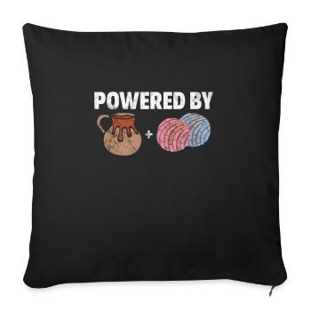 Sewing coffee - Sofa pillowcase 17,3'' x 17,3'' (45 x 45 cm) - black - Front