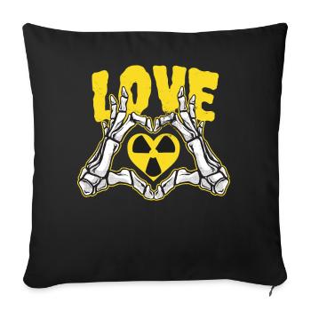 Love Radiologie Tech Heart - Housse de coussin décorative 45 x 45 cm - noir - Devant