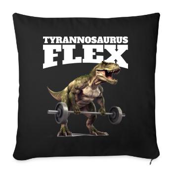 Fitness Bodybuilding Dino T-Rex Tyrannosaurus Flex - Sofa pillowcase 17,3'' x 17,3'' (45 x 45 cm) - black - Front