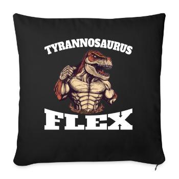 Fitness Bodybuilding Dino T-Rex Tyrannosaurus Flex - Sofakissenbezug 45 x 45 cm - Schwarz - Vorne