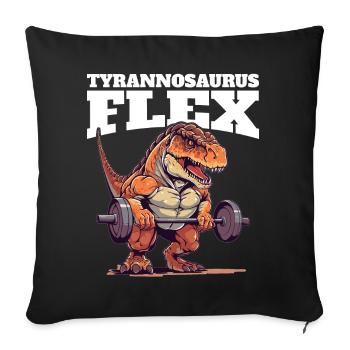 Fitness Bodybuilding Dino T-Rex Tyrannosaurus Flex - Sofakissenbezug 45 x 45 cm - Schwarz - Vorne