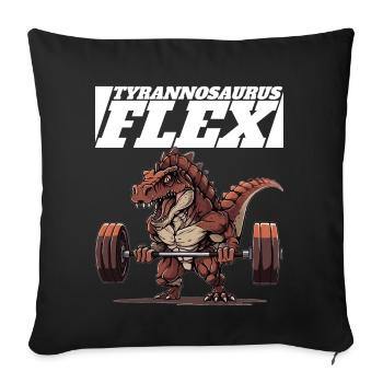 Fitness Musculation Dino T-Rex Tyrannosaurus Flex - Housse de coussin décorative 45 x 45 cm - noir - Devant