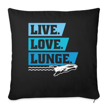 Whale Watching Whale Watching Orca Blue Whale - Sofa pillowcase 17,3'' x 17,3'' (45 x 45 cm) - black - Front