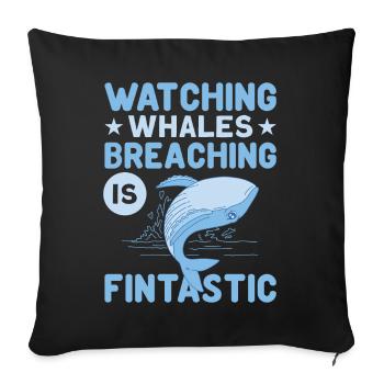 Whale Watching Whale Watching Whales Orca Blue Whale - Sofa pillowcase 17,3'' x 17,3'' (45 x 45 cm) - black - Front