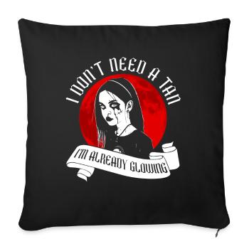 Je n’ai pas besoin de bronzage, je brille - Moontan Gothic - Housse de coussin décorative 45 x 45 cm - noir - Devant