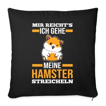 Nagetier Hamsterbesitzer Hamster - Sofakissenbezug 45 x 45 cm - Schwarz - Vorne