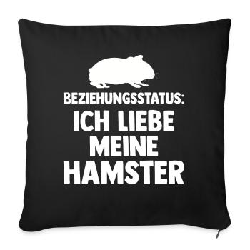 Nagetier Hamsterbesitzer Hamster - Sofakissenbezug 45 x 45 cm - Schwarz - Vorne