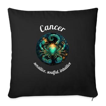 Cancer Sternzeichen Krebs Astronomie - Sofakissenbezug 45 x 45 cm - Schwarz - Vorne