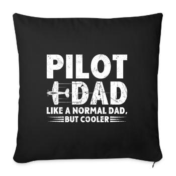 For Dad Men Aviation Airplane Aircraft - Sofakissenbezug 45 x 45 cm - Schwarz - Vorne