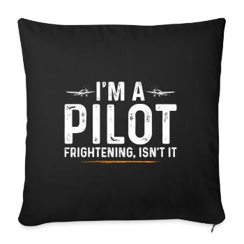 Funny Aviator saying - Sofakissenbezug 45 x 45 cm - Schwarz - Vorne