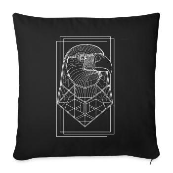 Dieu égyptien Horus Tête de faucon géométrique Ancien E - Housse de coussin décorative 45 x 45 cm - noir - Devant