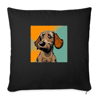 Dog in comic style - Sofa pillowcase 17,3'' x 17,3'' (45 x 45 cm) - black - Front