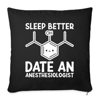 Anesthésiologie Anesthésiste Anesthésiste - Housse de coussin décorative 45 x 45 cm - noir - Devant