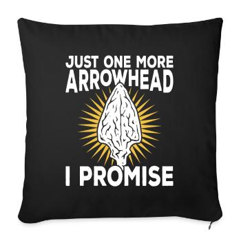 Arrowhead Hunting Arrowheads Flintknapping - Sofa pillowcase 17,3'' x 17,3'' (45 x 45 cm) - black - Front