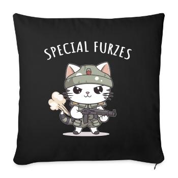 Special Fart Cat General Military Uniform - Sofa pillowcase 17,3'' x 17,3'' (45 x 45 cm) - black - Front