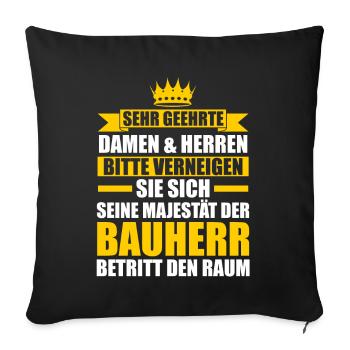 Bauherr - Sofakissenbezug 45 x 45 cm - Schwarz - Vorne