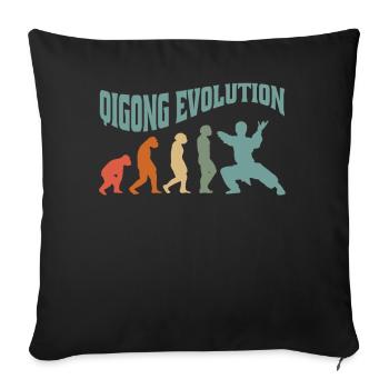 Qi-Gong Chigong Méditation Thaï-Chi Evolution - Housse de coussin décorative 45 x 45 cm - noir - Devant