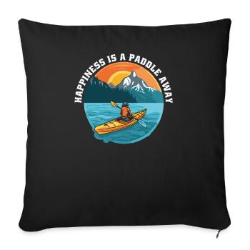 KAYAKS CANOE RAFTING BOAT Kayaking Happiness-paddle - Sofa pillowcase 17,3'' x 17,3'' (45 x 45 cm) - black - Front