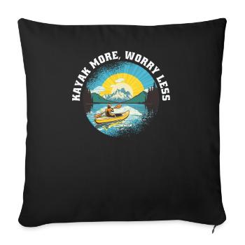 KAYAKS Kayaking CANOE RAFTING BOAT more-paddle - Sofa pillowcase 17,3'' x 17,3'' (45 x 45 cm) - black - Front