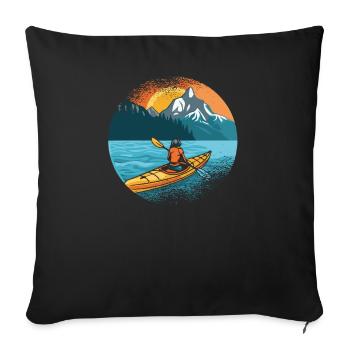 KAYAKS CANOE RAFTING BOAT Kayaking Paddling-paddle - Sofa pillowcase 17,3'' x 17,3'' (45 x 45 cm) - black - Front