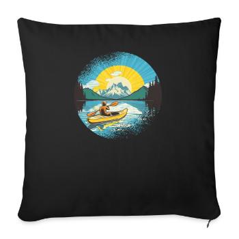 KAYAKS CANOE RAFTING BOAT Kayaking Paddling-paddle - Sofa pillowcase 17,3'' x 17,3'' (45 x 45 cm) - black - Front