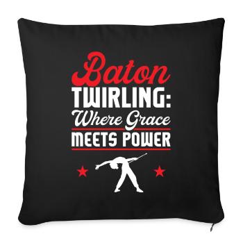 Baton Twirling - Baton Twirler - Sofa pillowcase 17,3'' x 17,3'' (45 x 45 cm) - black - Front