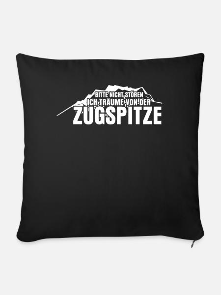 Zugspitze Witz Berge Bergsteigen - Sofakissenbezug 45 x 45 cm - Schwarz