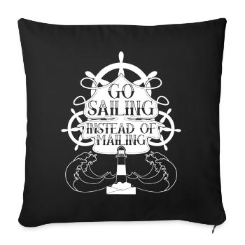 Sailing Sailboat - Sofa pillowcase 17,3'' x 17,3'' (45 x 45 cm) - black - Front