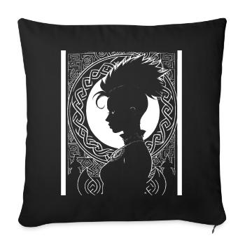 Fantasy Post Punk Keltische Stammeskunst Batcave Girl - Sofakissenbezug 45 x 45 cm - Schwarz - Vorne