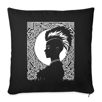 Fantasy Post Punk Celtic Tribal Art Batcave Girl - Sofa pillowcase 17,3'' x 17,3'' (45 x 45 cm) - black - Front