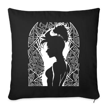 Fantasy Post Punk Celtic Tribal Art Batcave Girl - Sofa pillowcase 17,3'' x 17,3'' (45 x 45 cm) - black - Front