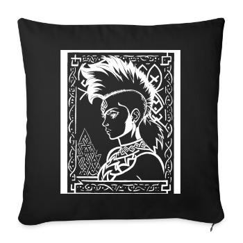 Fantasy Post Punk Keltische Stammeskunst Batcave Girl - Sofakissenbezug 45 x 45 cm - Schwarz - Vorne