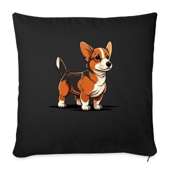 Dog in comic style - Sofa pillowcase 17,3'' x 17,3'' (45 x 45 cm) - black - Front