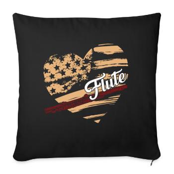 Flute Flute Flag - Sofa pillowcase 17,3'' x 17,3'' (45 x 45 cm) - black - Front